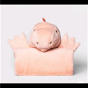 Nwt pink hooded Dino blanket